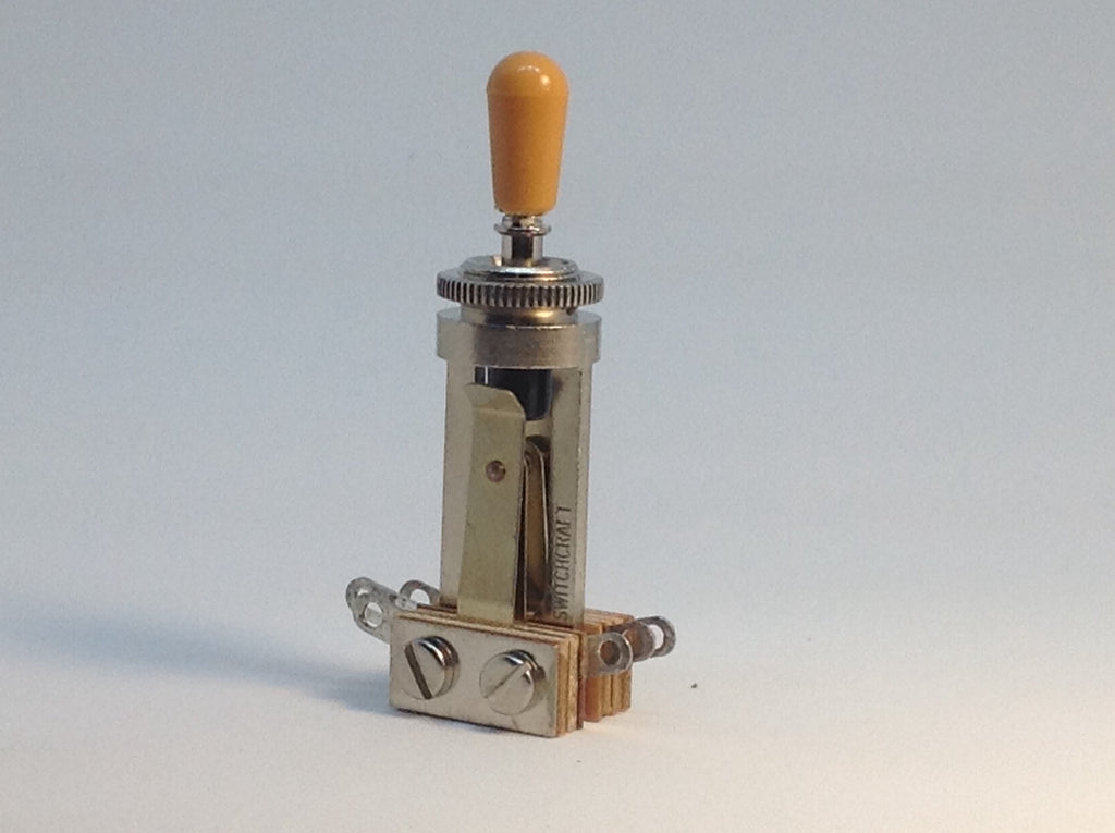Switchcraft Long 3-way USA Toggle Switch for 3 Pickup Guitars Amber Tip