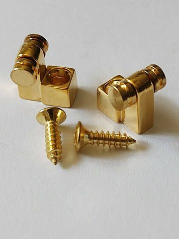 2 Pack Guitar Roller String Tree Retainers for Guitar Gold with Screws