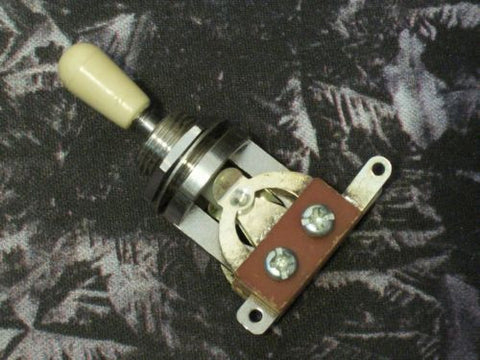 Aftermarket 3-way Toggle Switch  with Cream Tip New OEM Quality Part w/ Hex Nut