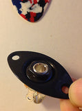 Black Football Jack Plate with Switchcraft #11 Jack Black Hardware and Screws