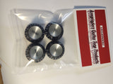 4 x Coarse Knurl 18 Tooth Import Spec Top Hat Knobs for Epi - Black / Silver